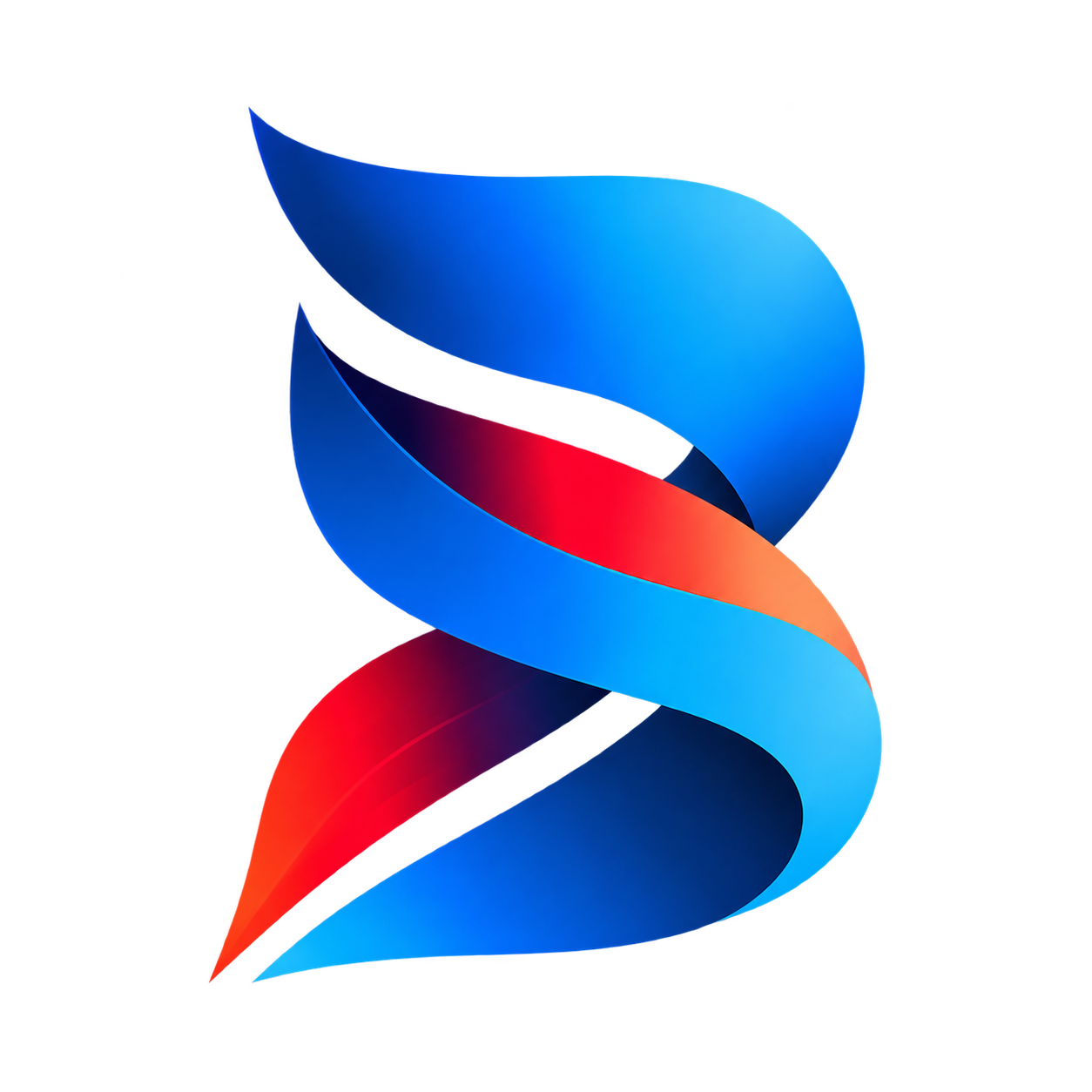 BETTA's intertwined blue and red ribbon emblem